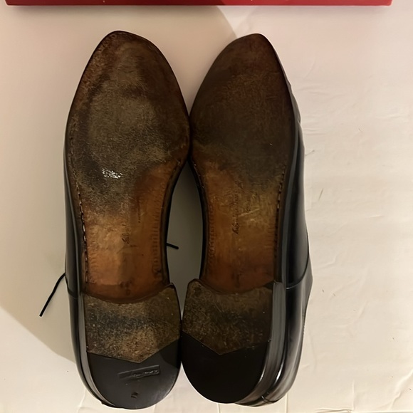 Black hard sole formal shoe lace Ferragamo